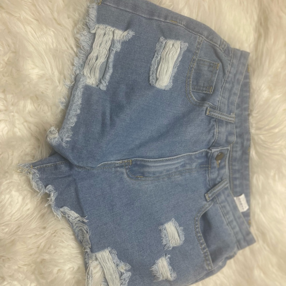 Distressed Denim Shorts